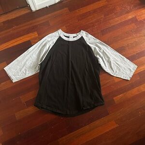 Black and Gray Long Sleeve Raglan Tee